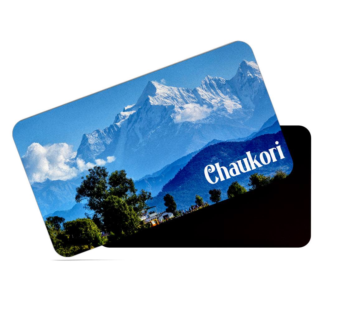 dhcrafts Multicolor Uttarakhand Chaukori Design Rectangular Rubber Matte Finish Fridge Magnet / Magnetic Card Pack of 1 (8.6cm x 5.4cm)